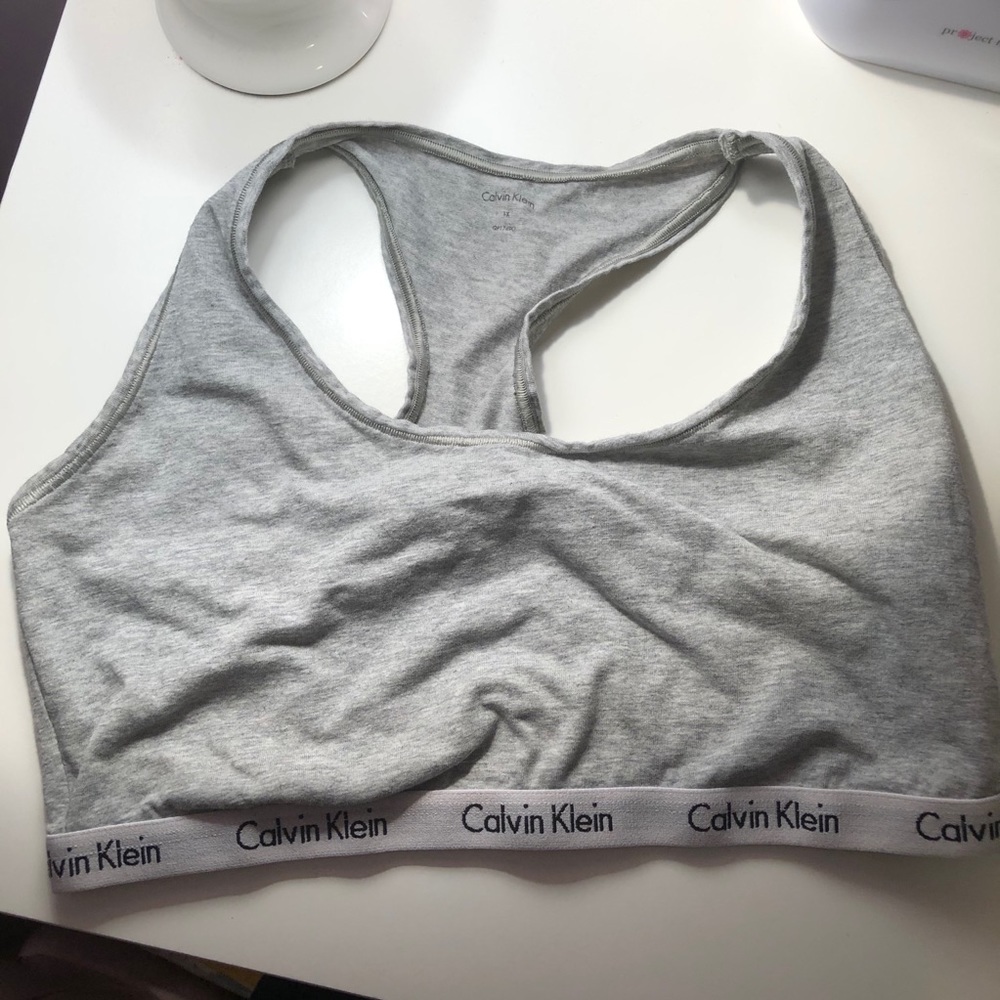 Plus size Calvin Klein gray sports bra